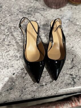 Target Black Patent Slingback Pointed-Toe Heels
